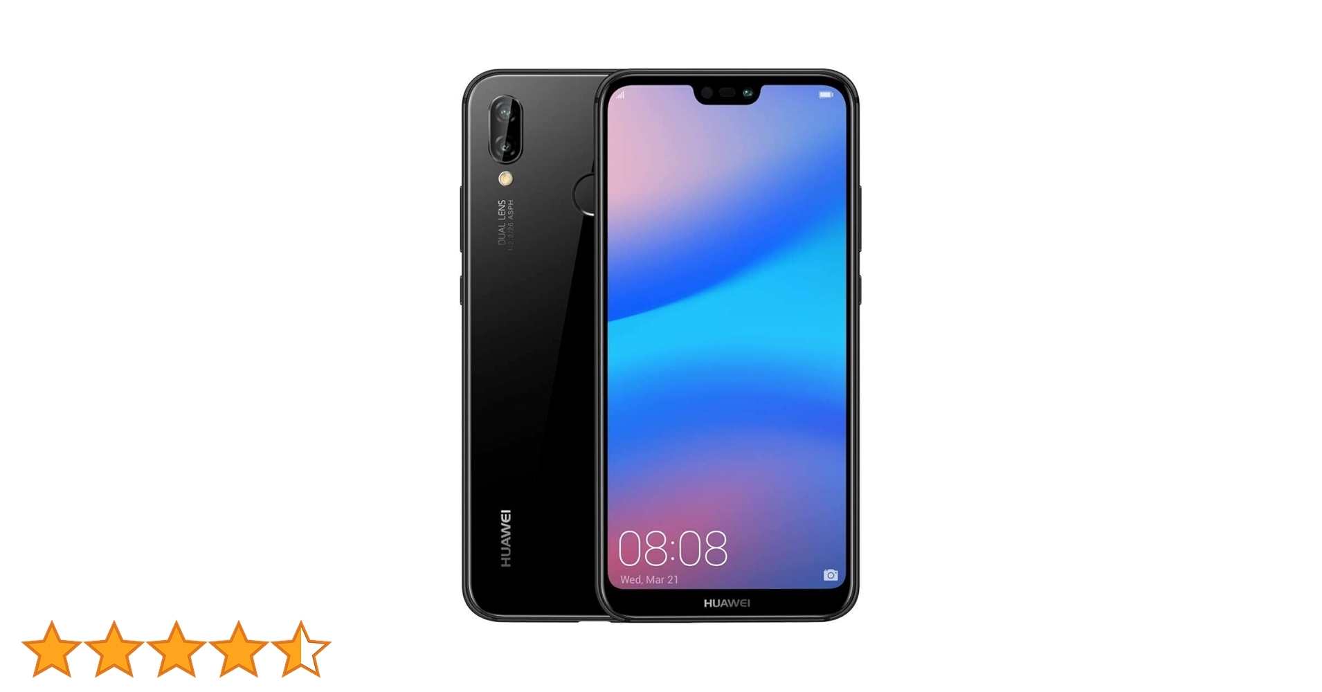 【りゅう】 HUAWEI P20 lite Midnight Black Huawei P20 Lite ANE-LX3 32GB Unlocked GSM Phone w/ Dual 16MP